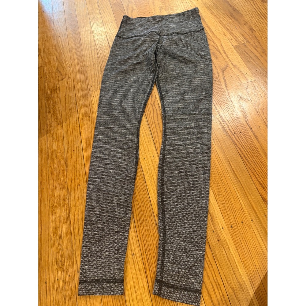 Lululemon Grey Space Dye High Rise Athletic Leggings Yoga Pants  Size 4 28in